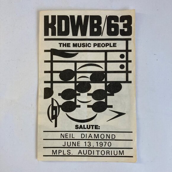 Vintage 1970 Salute Neil Diamond Concert Program Flyer Mpls Auditorium KDWB/63 - Picture 6 of 8